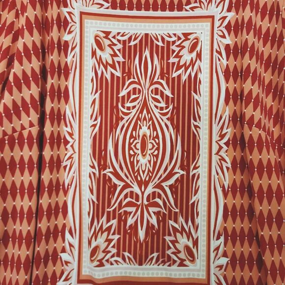 Bob‎ Mackie Tunic Women Plus Sz 3X MultiPrint Artsy Flowy Boho Top Stretch Top - Picture 4 of 9